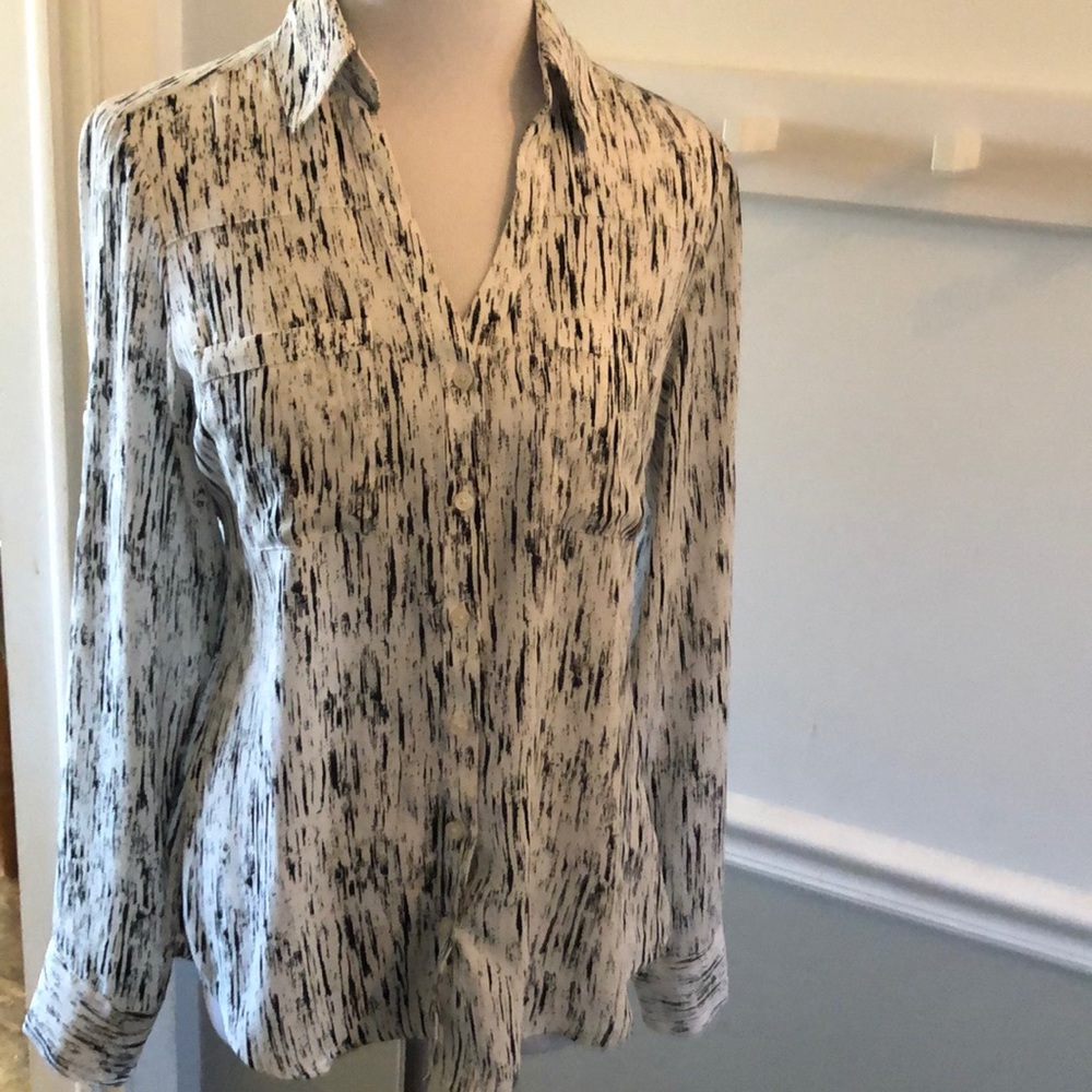 Lot of 2 XS Express Portofino Blouses Birch/ Aqua